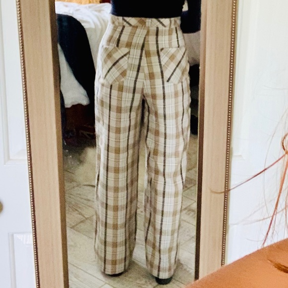 Reclaimed vintage wide leg check pant - Picture 2 of 4